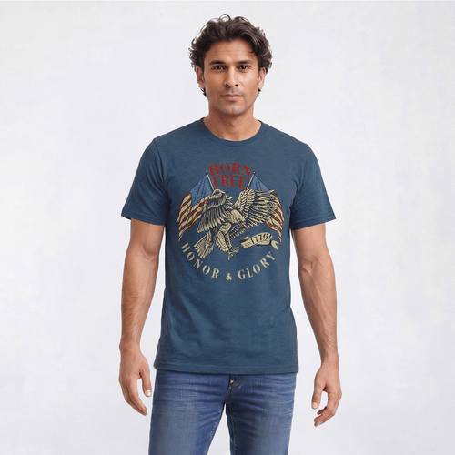 Mens Big & Tall Home of the Brave Born Free Short Sleeve Tee