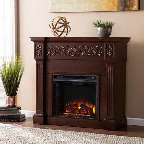 Southern Enterprises Carved Electric Fireplace