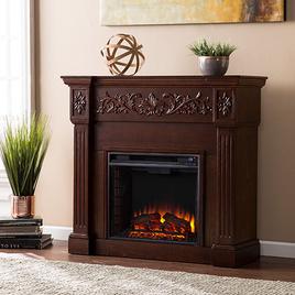 Southern Enterprises Carved Electric Fireplace