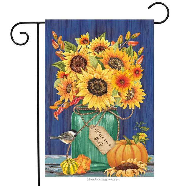 Briarwood Lane Fall Mason Jar Sunflowers Garden Flag