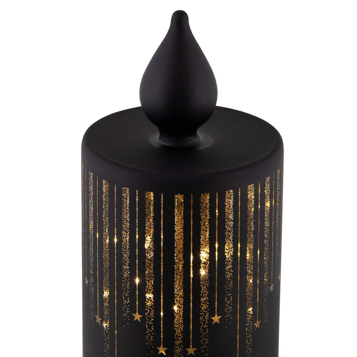 Northlight LED Glass Candle with Stars Christmas Decoration