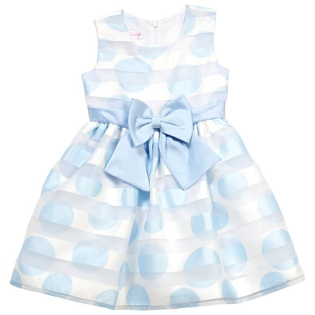Girls (4-6x) Bonnie Jean Dot/Shadow Stripe Party Dress