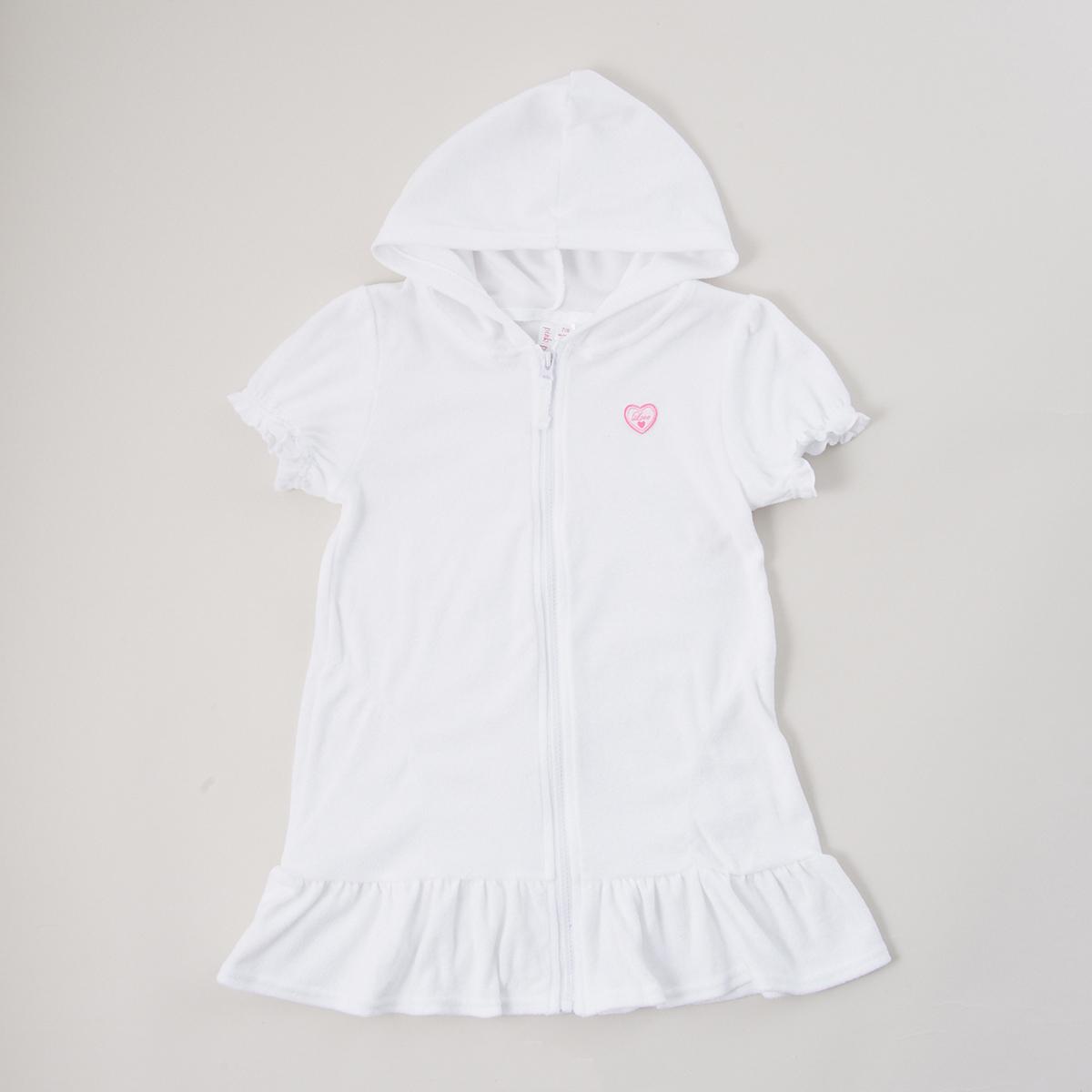 Girls (4-6x) Pink Platinum(R) Hooded Terry Zip Swim Cover-Up