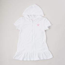 Girls (4-6x) Pink Platinum(R) Hooded Terry Zip Swim Cover-Up