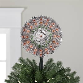 Northlight 8in. Pre-Lit Silver Starburst Christmas Tree Topper