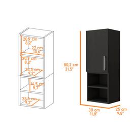 FM FURNITURE Praia Black Medicine Cabinet