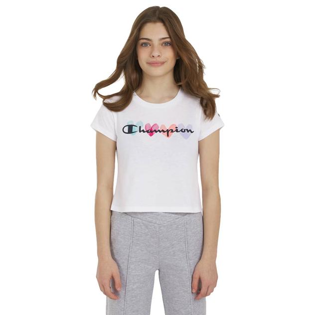 Girls (7-16) Champion® Short Sleeve Heart Logo Baby Tee