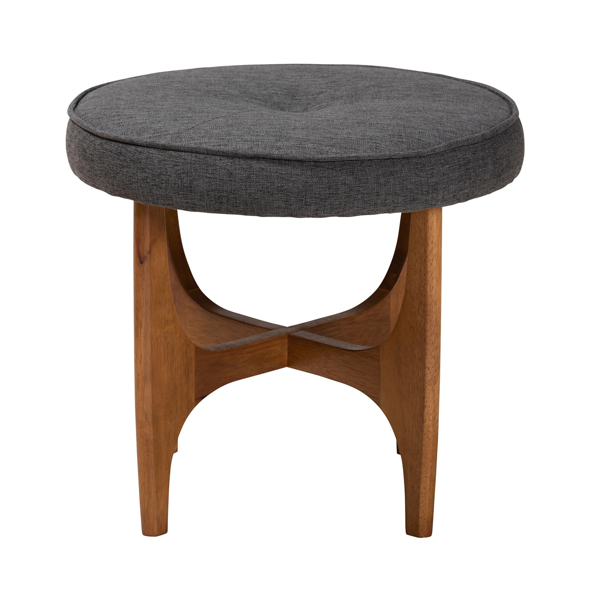 Baxton Studio Theo Japandi Wood Ottoman Footstool