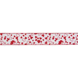 Northlight Seasonal 30ft. Red & White Glitter Hearts Craft Ribbon