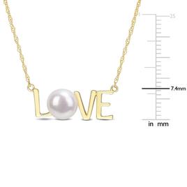 Sophia B 10kt. Gold Freshwater Cultured Pearl Love Pendant