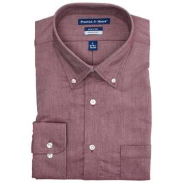 Mens Preswick & Moore Regular Fit Oxford Dress Shirt - Burgundy