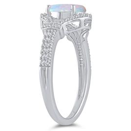 Gemstone Classics™ Created Opal White Sapphire Oval Ring