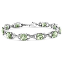 Haus of Brilliance Green Amethyst & 1/20ctw. Diamond Bracelet