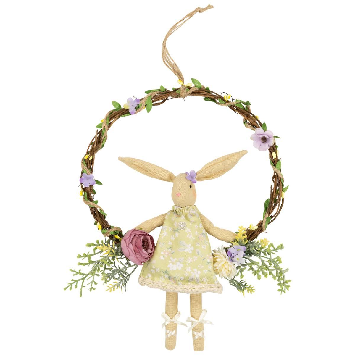 Northlight Seasonal Girl Bunny Artificial Floral Easter Wreath