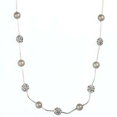 Anne Klein Faux Pearl/Fireball Illusion Necklace