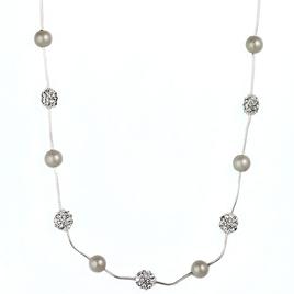 Anne Klein Faux Pearl/Fireball Illusion Necklace