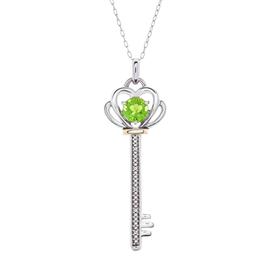 Gemstone Classics(tm) Peridot & Diamond Key Pendant