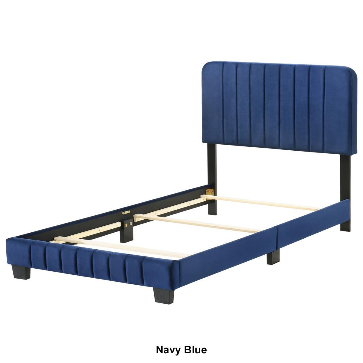 Passion Furniture Lodi Velvet Upholstered Tufted Bed Frame - Twin