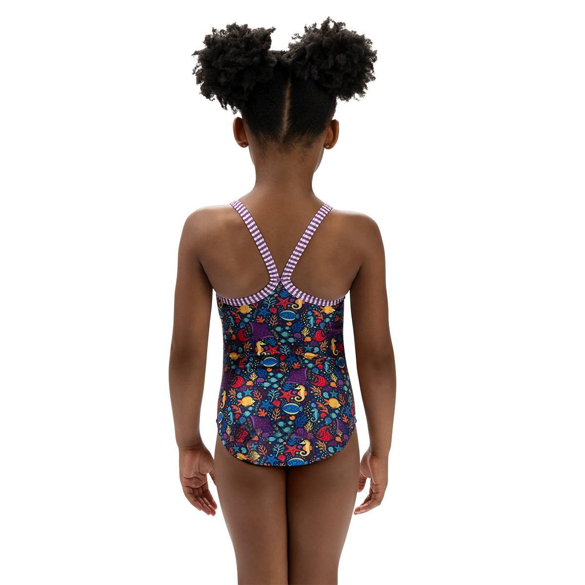 Girls (4-6x) Dolfin® Little Fish Criss-Cross One Piece Swimsuit