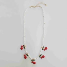 Ashley Cherry Faux Pearl Necklace