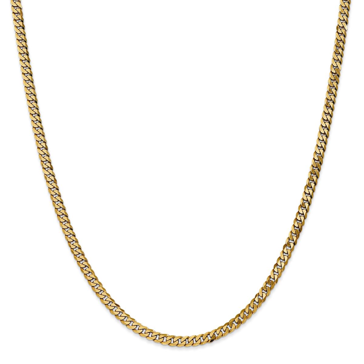 Mens Gold Classics™ 3.2mm. 14kt. Gold Beveled Curb Chain Bracelet