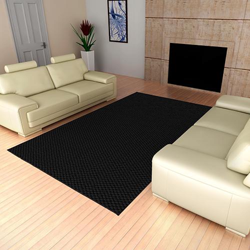Garland Medallion Solid Rectangular Area Rug - Black