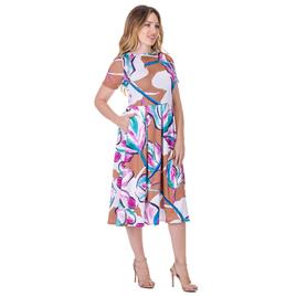 Womens 24/7 Comfort Apparel Floral Fit & Flare Midi Dress