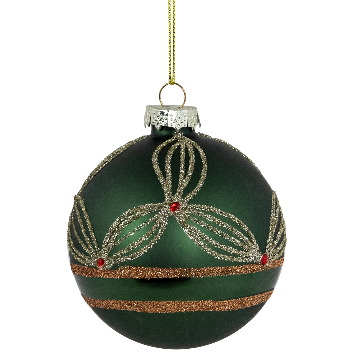 Northlight 4ct. Holly Berry Green Christmas Glass Ball Ornaments