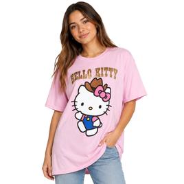 Juniors Hybrid Hello Kitty(R) Glitter Western Boyfriend Tee