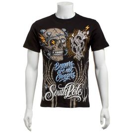 Young Mens SOUTHPOLE(R) Rhinestone Skull & Flames Tee