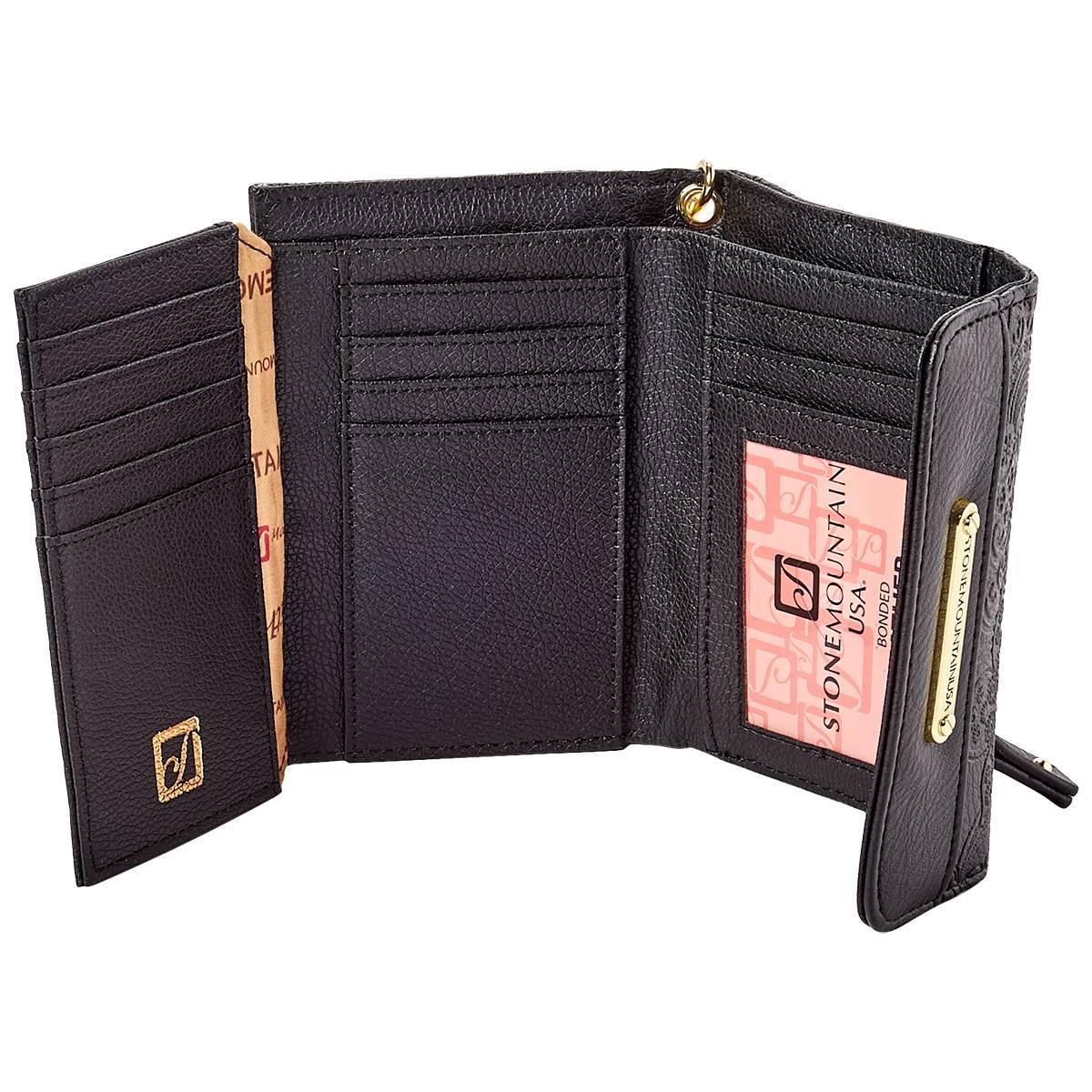 Womens Stone Mountain Paisley Embossed Trifold Wallet