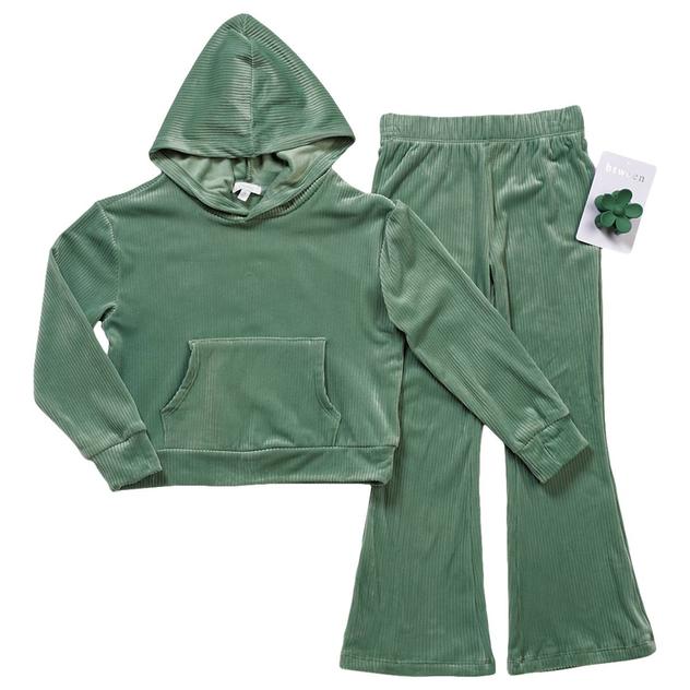 Girls (7-12) BTween® Ribbed Velour Hoodie with Flare Pants