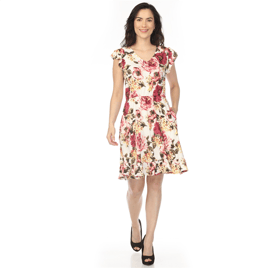 Womens White Mark V-Neck Empire Dress