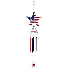 Northlight Stars and Stripes Patriotic Outdoor Garden Windchime