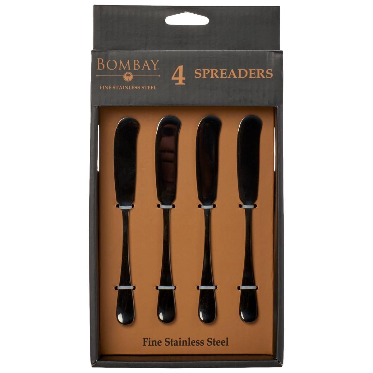Bombay Shiny Black Cheese Spreaders - Set of 4