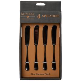 Bombay Shiny Black Cheese Spreaders - Set of 4