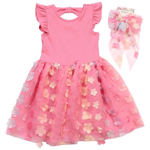 Girls (4-6x) BTween® Ribbed Multi Flowers Tutu Dress