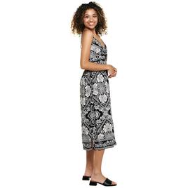 Juniors Angie Twist Front Keyhole Scarf Print Midi Slip Dress