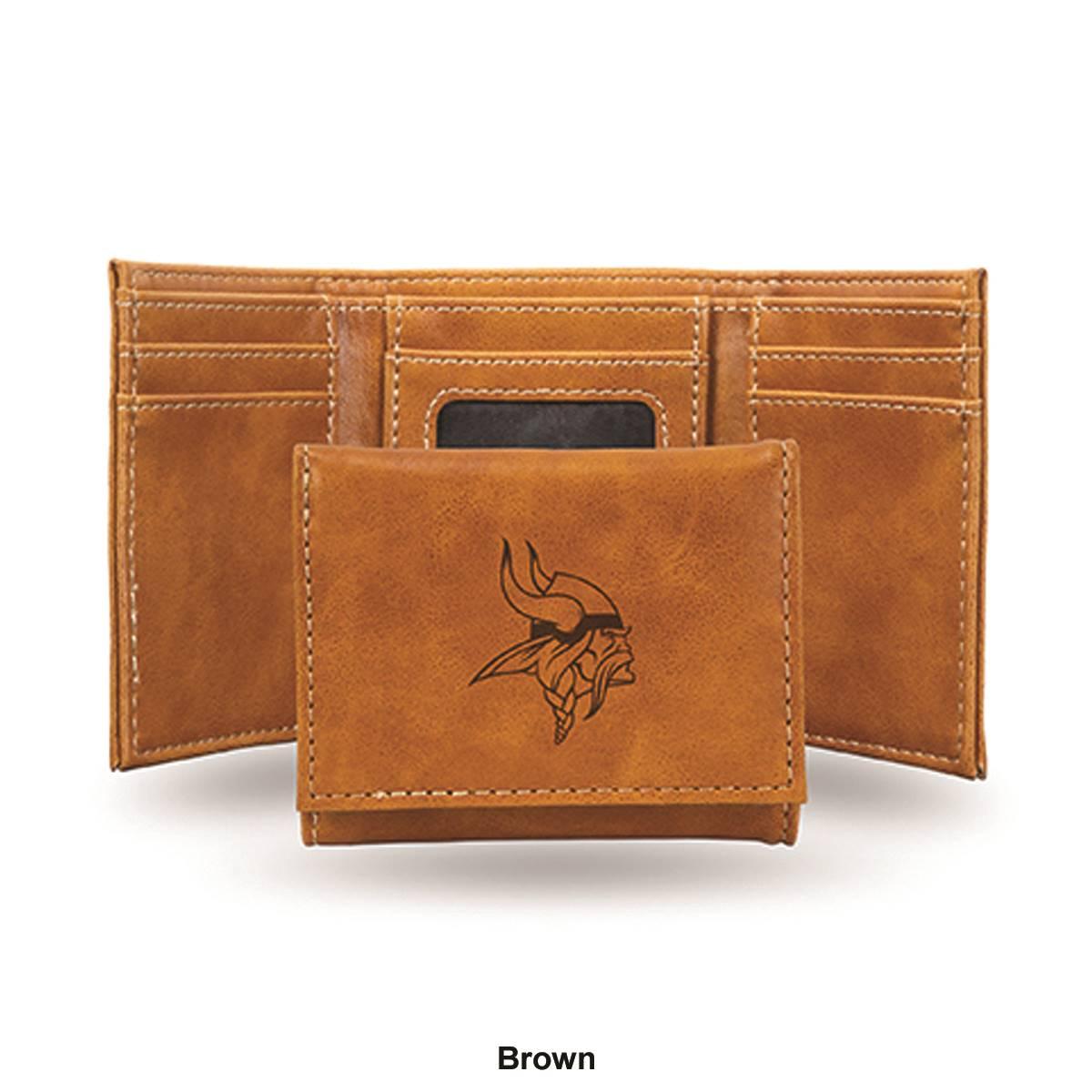 Mens NFL Minnesota Vikings Faux Leather Trifold Wallet