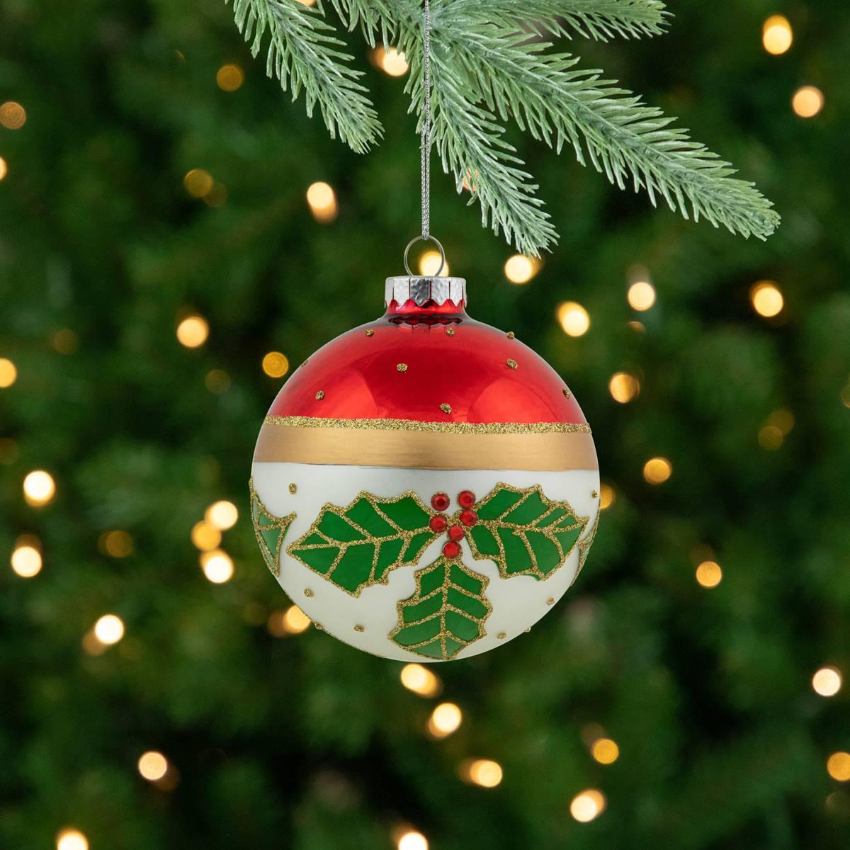 Northlight Seasonal Glittered Ball Christmas Ornaments - Set of 2