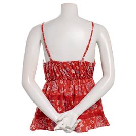Juniors Angie Print Paisley Crochet Insert Babydoll Tank Top