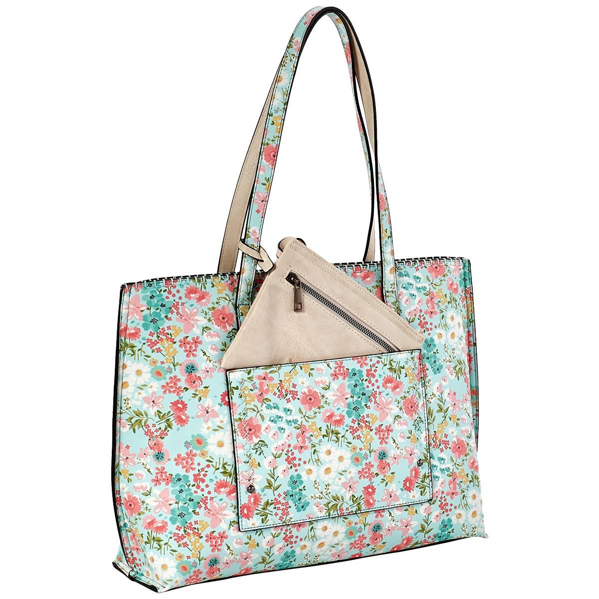 DS Fashion 2-in-1 Large Tote - Blue Floral