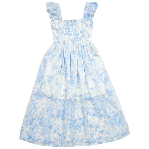 Girls (7-14) Rare Too Flutter Cuff Smocked Floral Maxi Dress