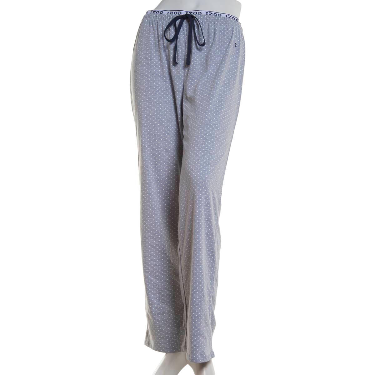 Womens IZOD(R) Dot Print Logo Waist Pajama Pants