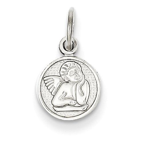 Unisex Gold Classics(tm) 14kt. White Gold Small Angel Charm