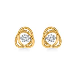 Nova Star® Gold over Silver Lab Grown Diamond Knot Earrings