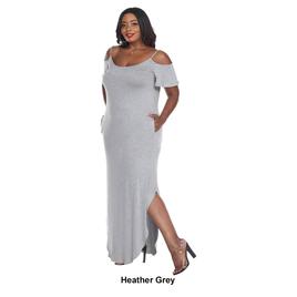 Plus Size White Mark Cold Shoulder Scoop Neck Maxi Dress