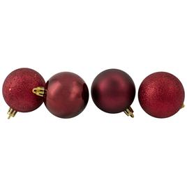 Northlight Seasonal 24ct. Burgundy Christmas Ball Ornaments