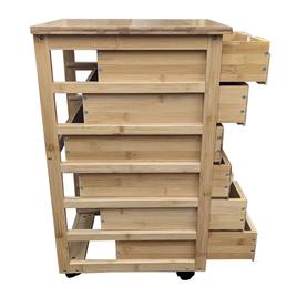 eccostyle™ Solid Bamboo 6 Drawer Rolling Cart