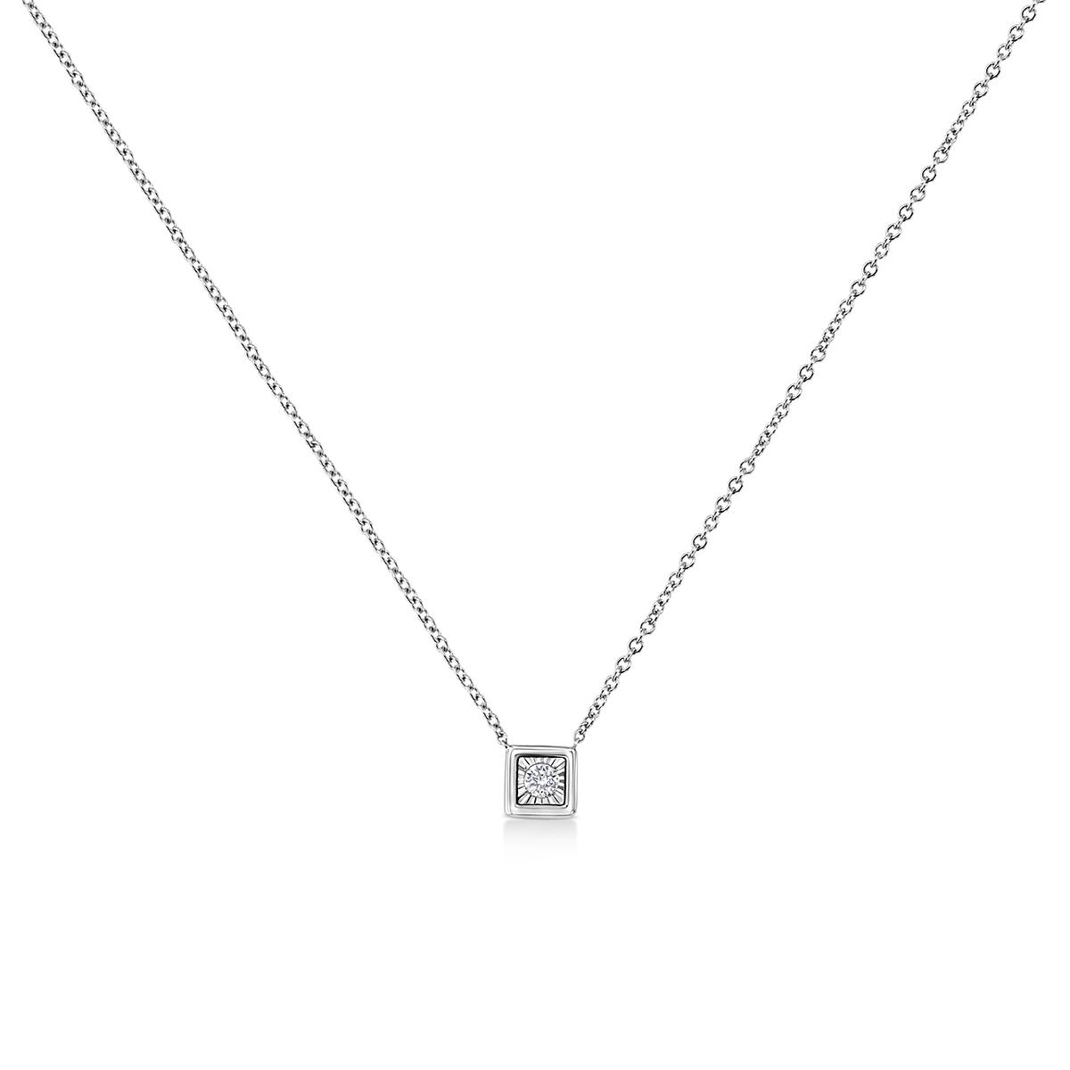 Diamond Classics™ White Gold 1/10ctw. Diamond Quad Pendant